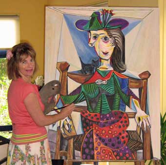 Lynette at work on Dora Maar au Chat
